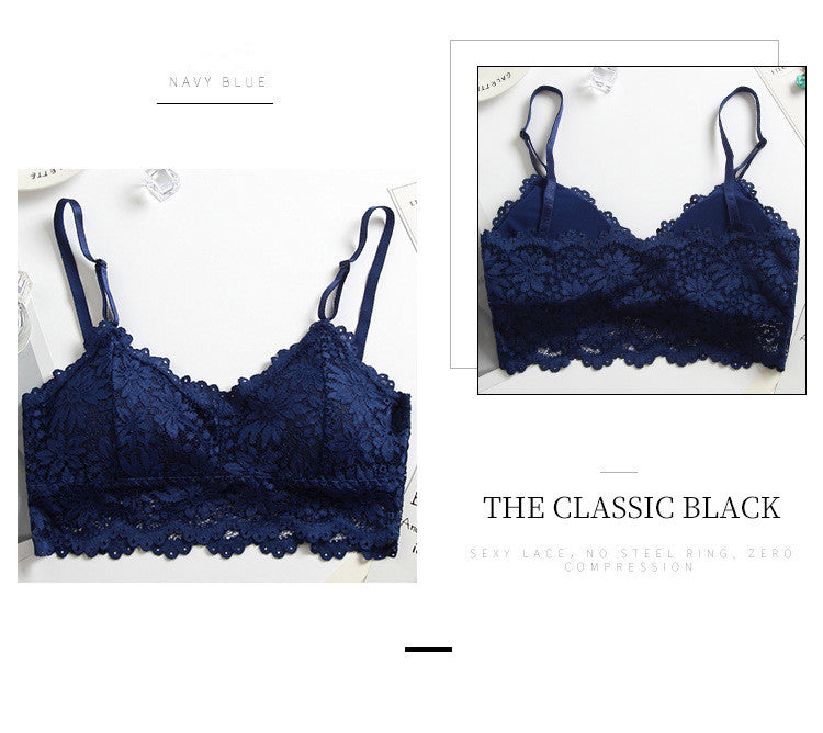 Double Shoulder Straps Top Lace Embroidery